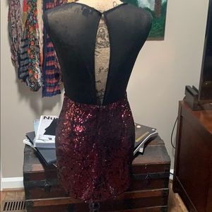 Merlot and Black Sequin dress
